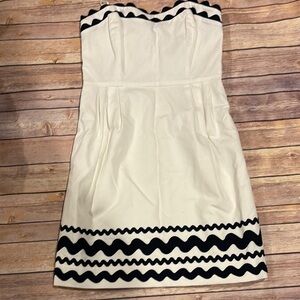 NWT Vineyard Vibes staples white and navy blue trim summer dress size 8